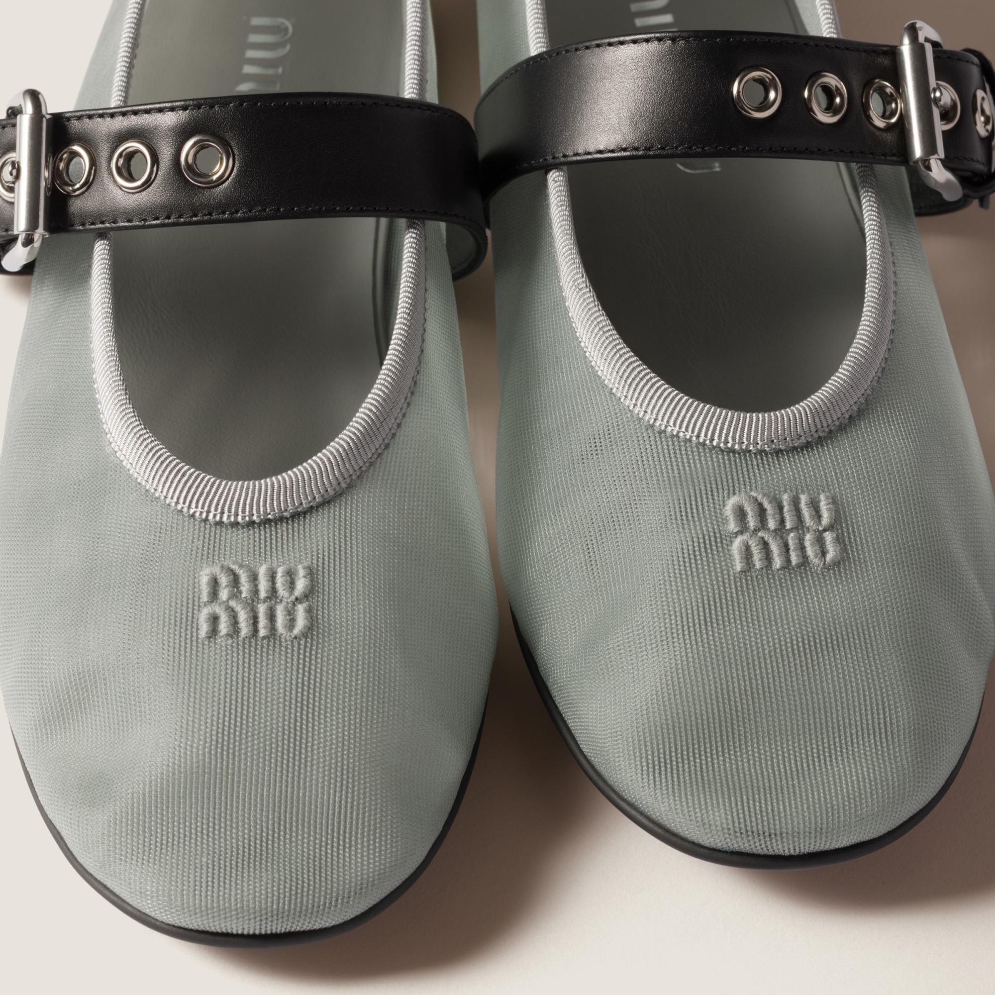 バレエシューズ MIU MIU  Mesh ballerinas Miu Miu Mesh ballerinas for Women - Black in Qatar | Level Shoes