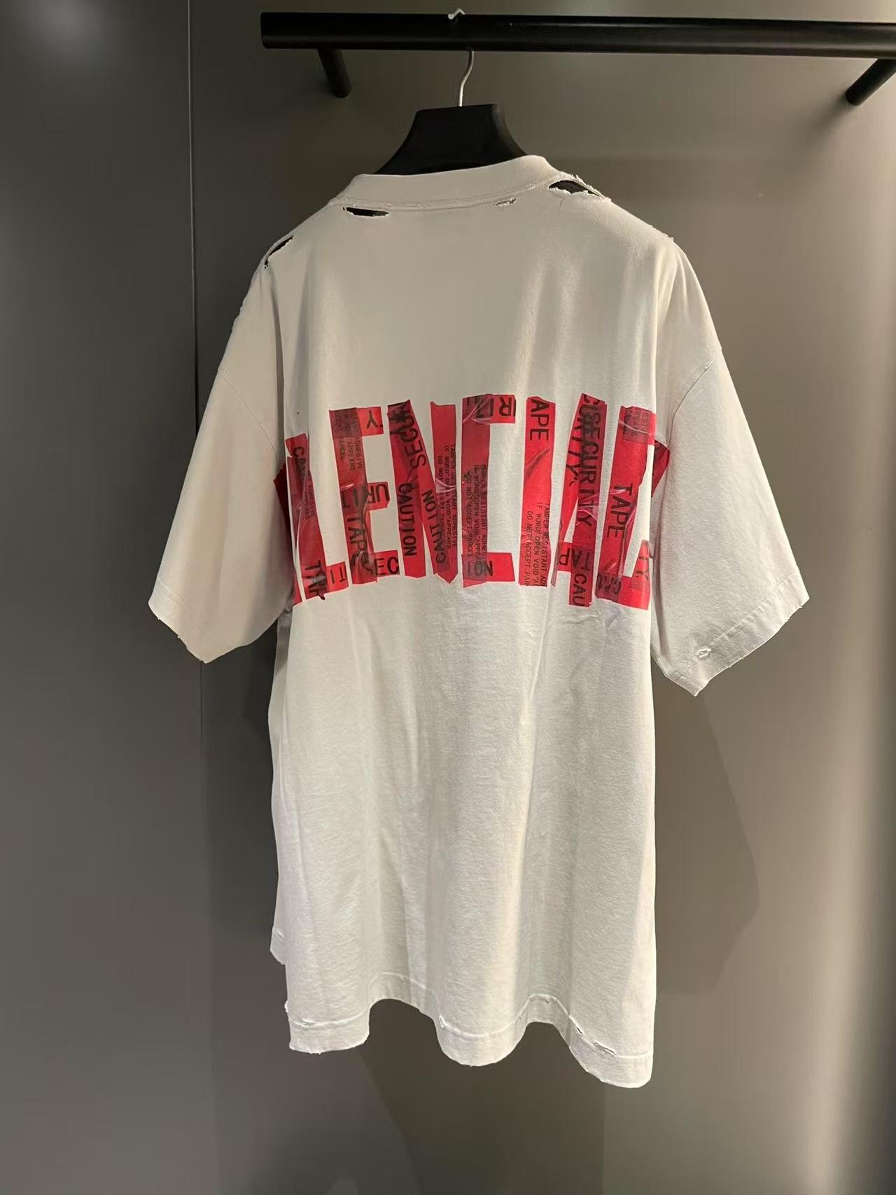 Balenciaga Security Tape Logo Oversized T-Shirt in Brown for