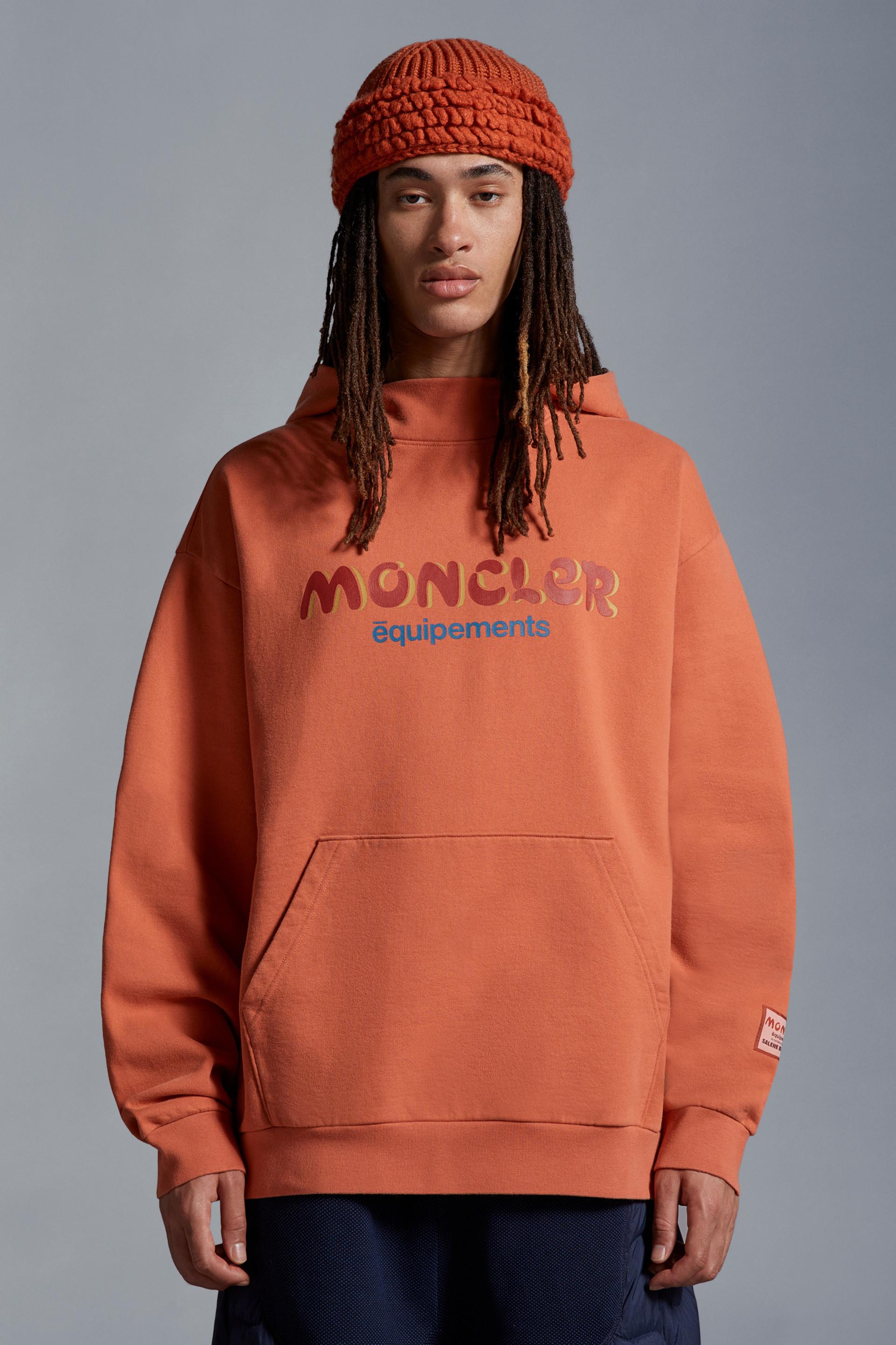 Moncler Logo Hoodie in Orange for Men | Lyst UK