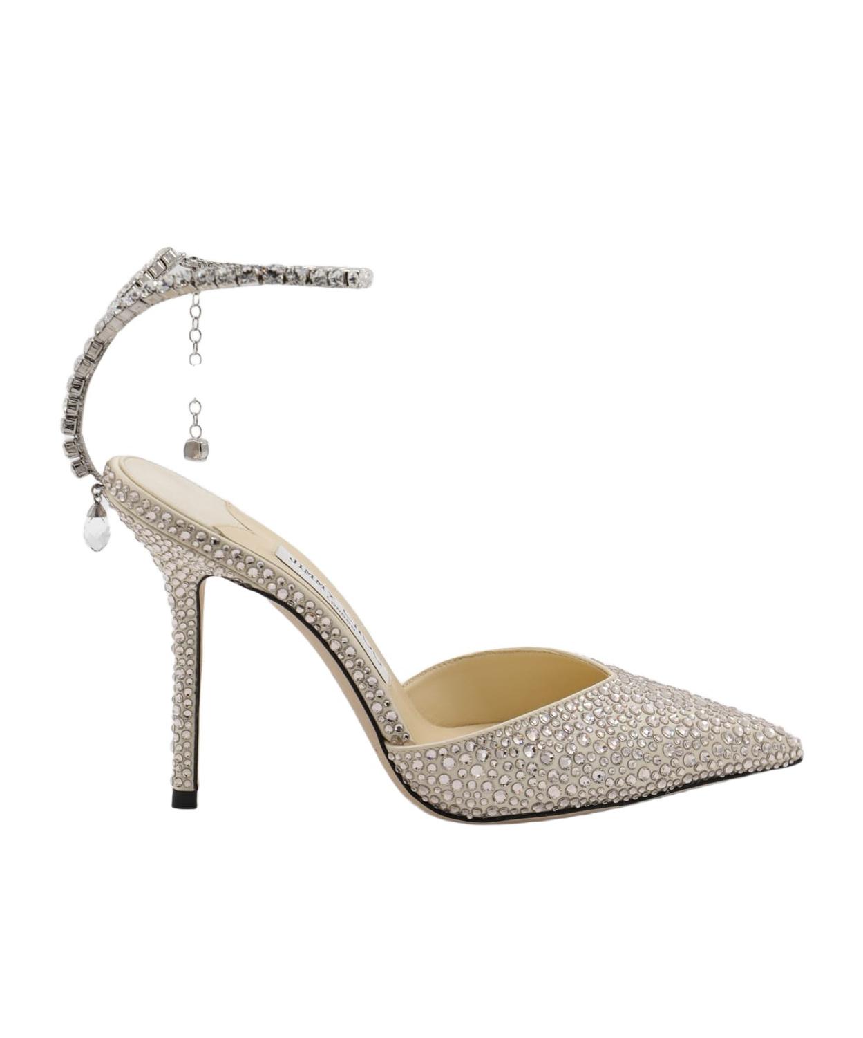 【関税込み】Jimmy Choo シルバー Saeda 100 ヒールサンダル Brand New Jimmy Choo Saeda Sandal 100 Glitter Heels Size 36