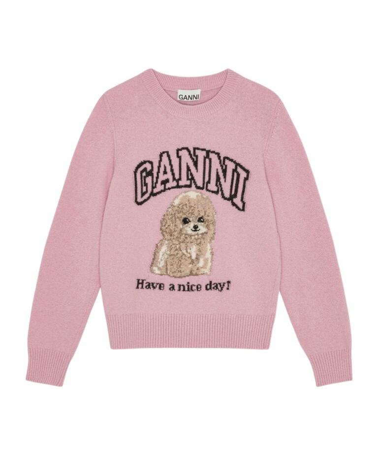 関送込 GANNI Pink Poodle Print T-shirt Ganni Poodle Jumper in Pink | Lyst