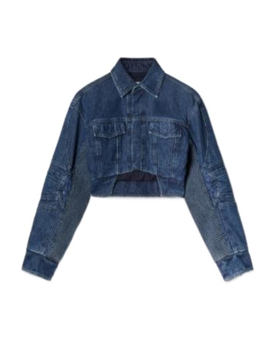 アウターその他 OFF-WHITE 'Cargo Crop' jacket Blue Off-White Blue Cotton Cropped Jacket - FW23 - Italy Made