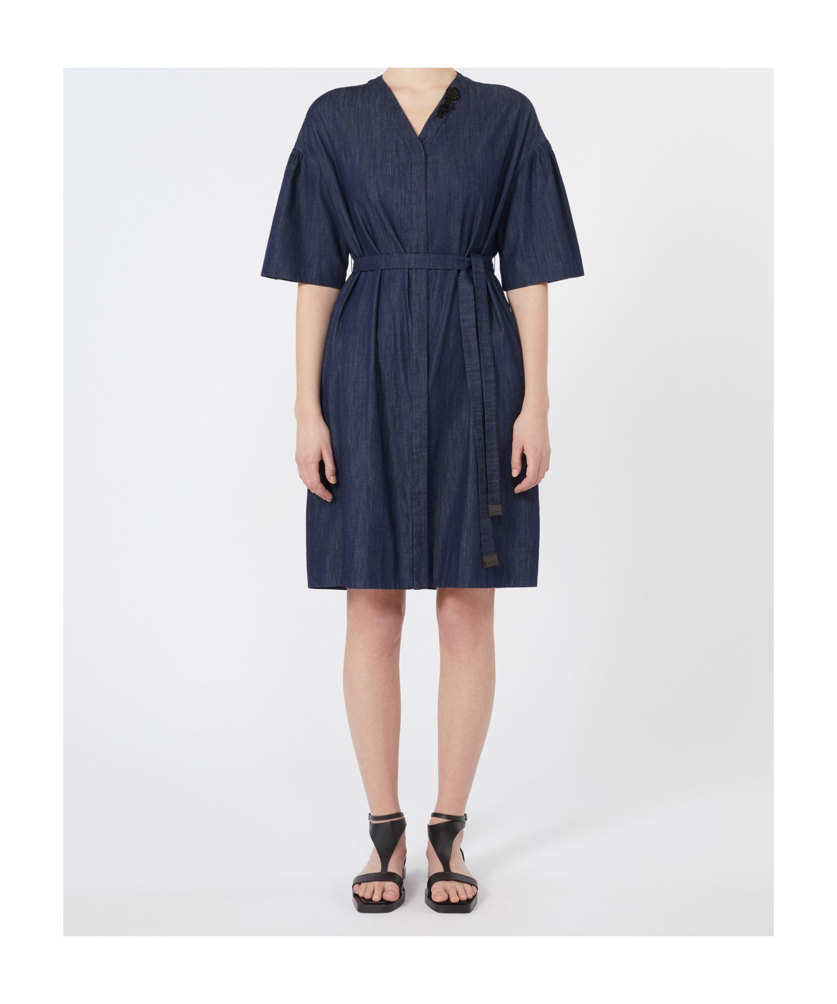 sheath denim dress City Stroll Medium Wash / L A headturning look pcat-7 Size:AU 14 (US 10) Topshop denim tailored pinafore