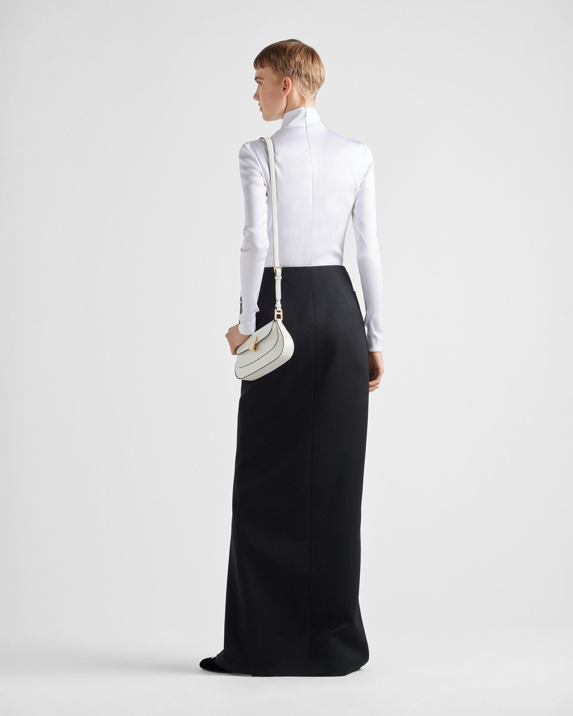 【関税&送料込み】Prada Wool Long Skirt Prada Long Wool Satin Skirt in Black | Lyst