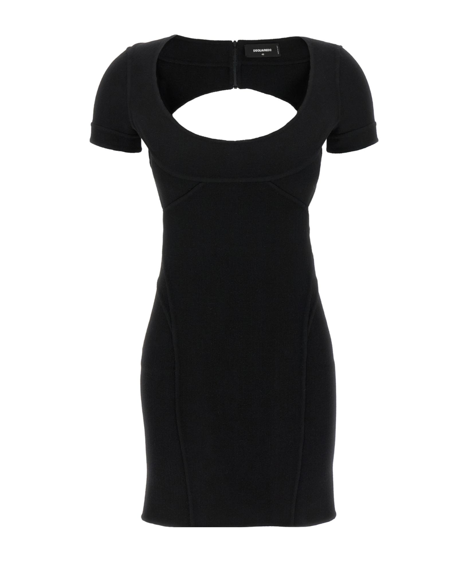 【関税&送料込】Dsquared Black Crepe Dress Dsquared2 Viscose Jersey Crepe Long Dress In Black - 50% Off