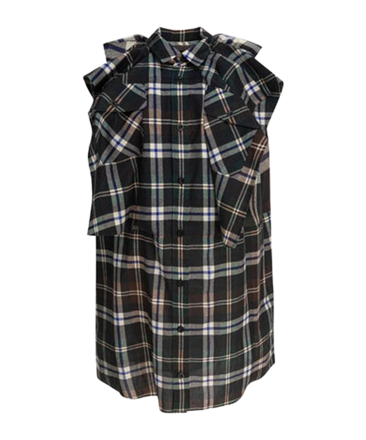【sacai】Plaid Back Jersey Dress Plaid Cotton Jersey Dress – La Garçonne