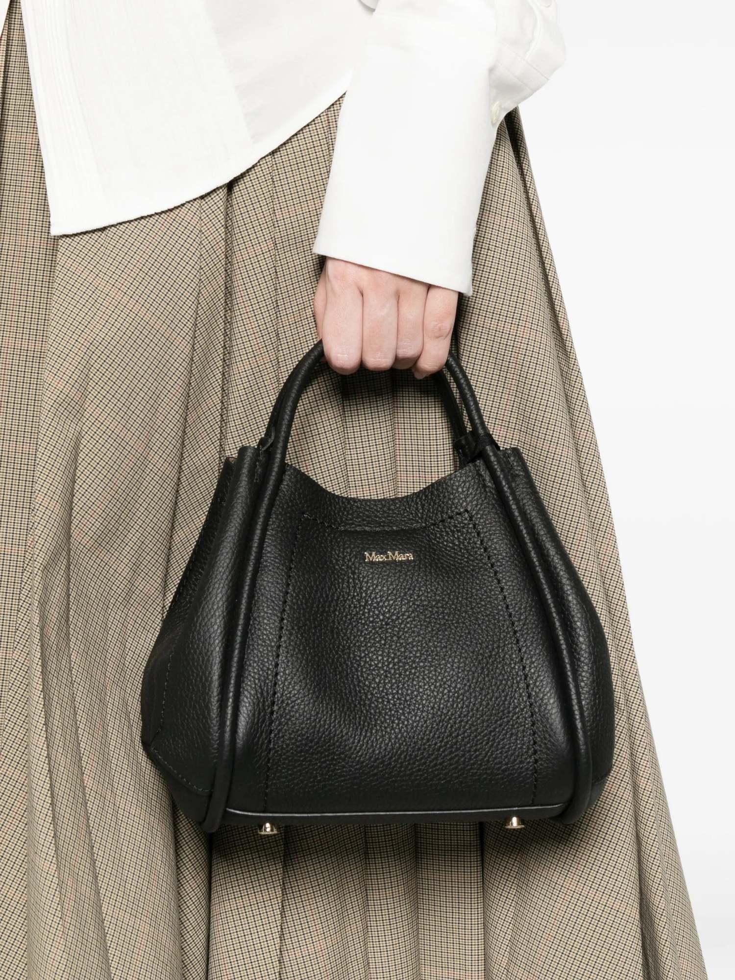 Max Mara Xs Marines Leather Tote Bag in Black | Lyst