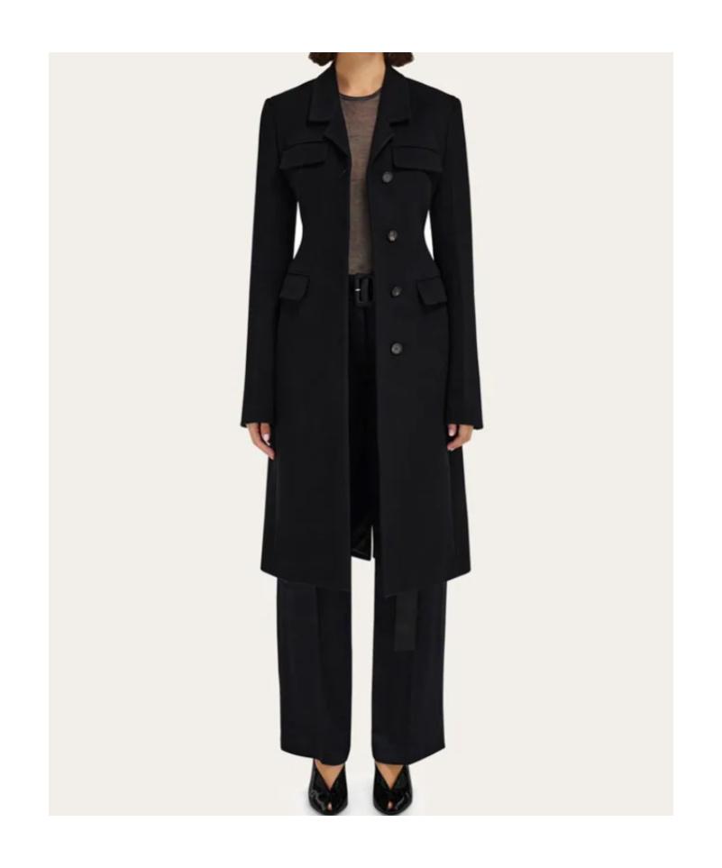 コート Salvatore Ferragamo Black Wool Blend Coat Single breasted coat - Men | Ferragamo