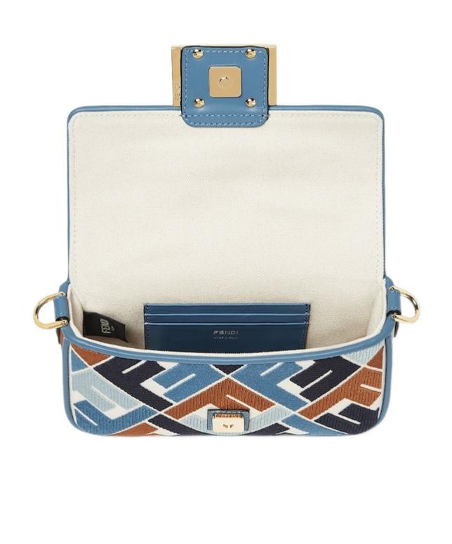 Fendi Canvas Bag With Ff Embroidery in Blue | Lyst