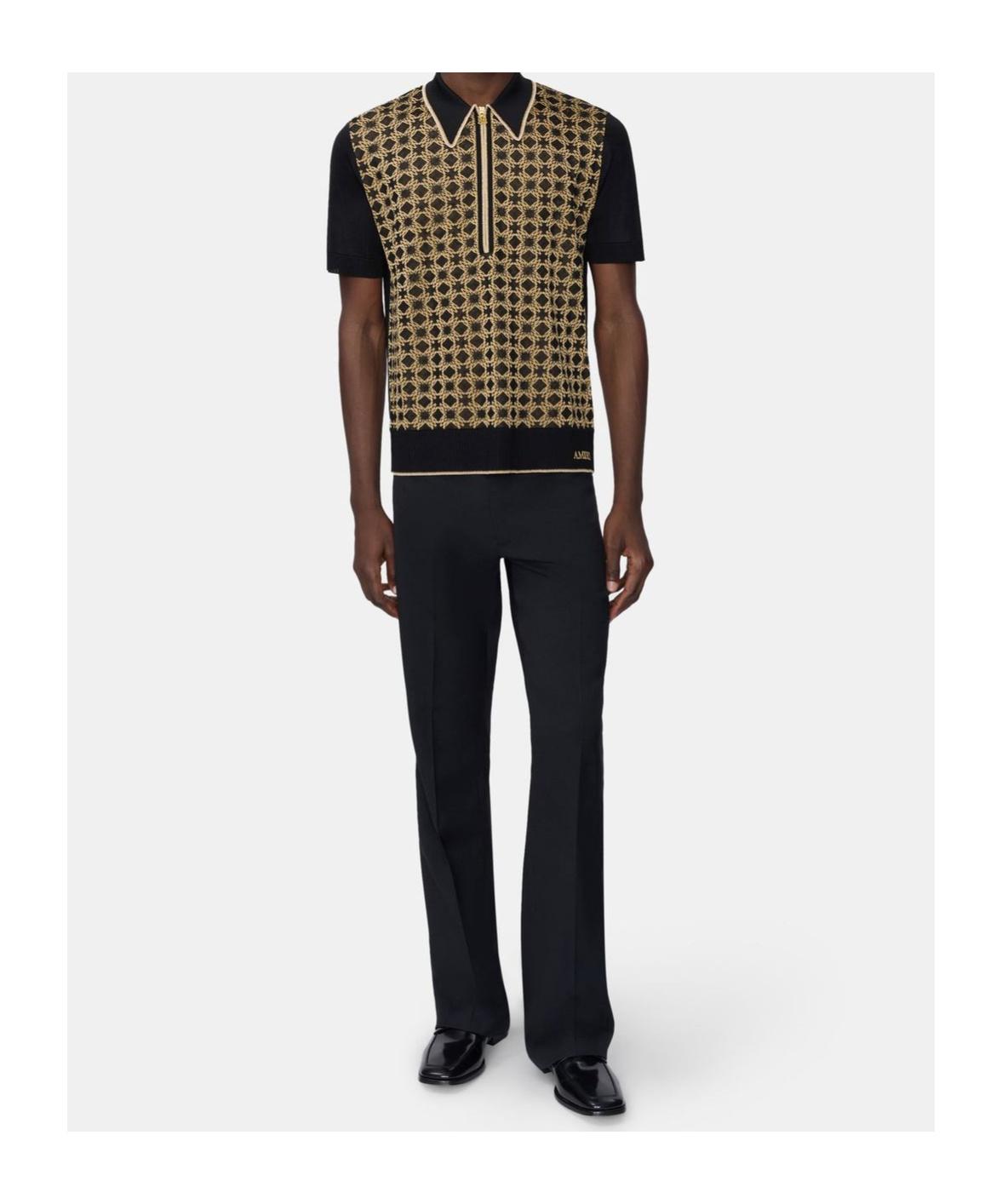 Amiri Ma Quad Zip Polo in Black for Men | Lyst