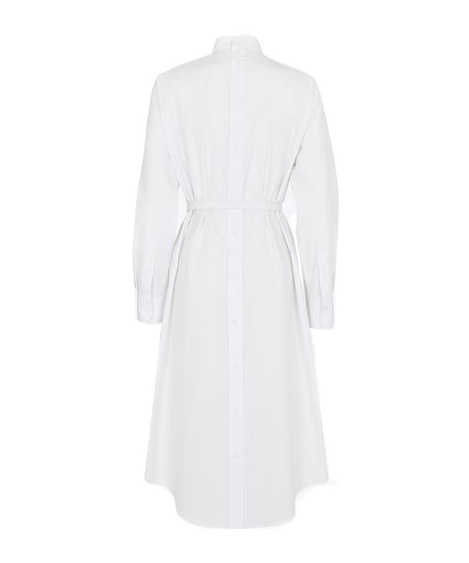 fendi white shirt dress Fendi Lace-Detail Silk Shirt Dress, Brand Size 42 (US Size 6)