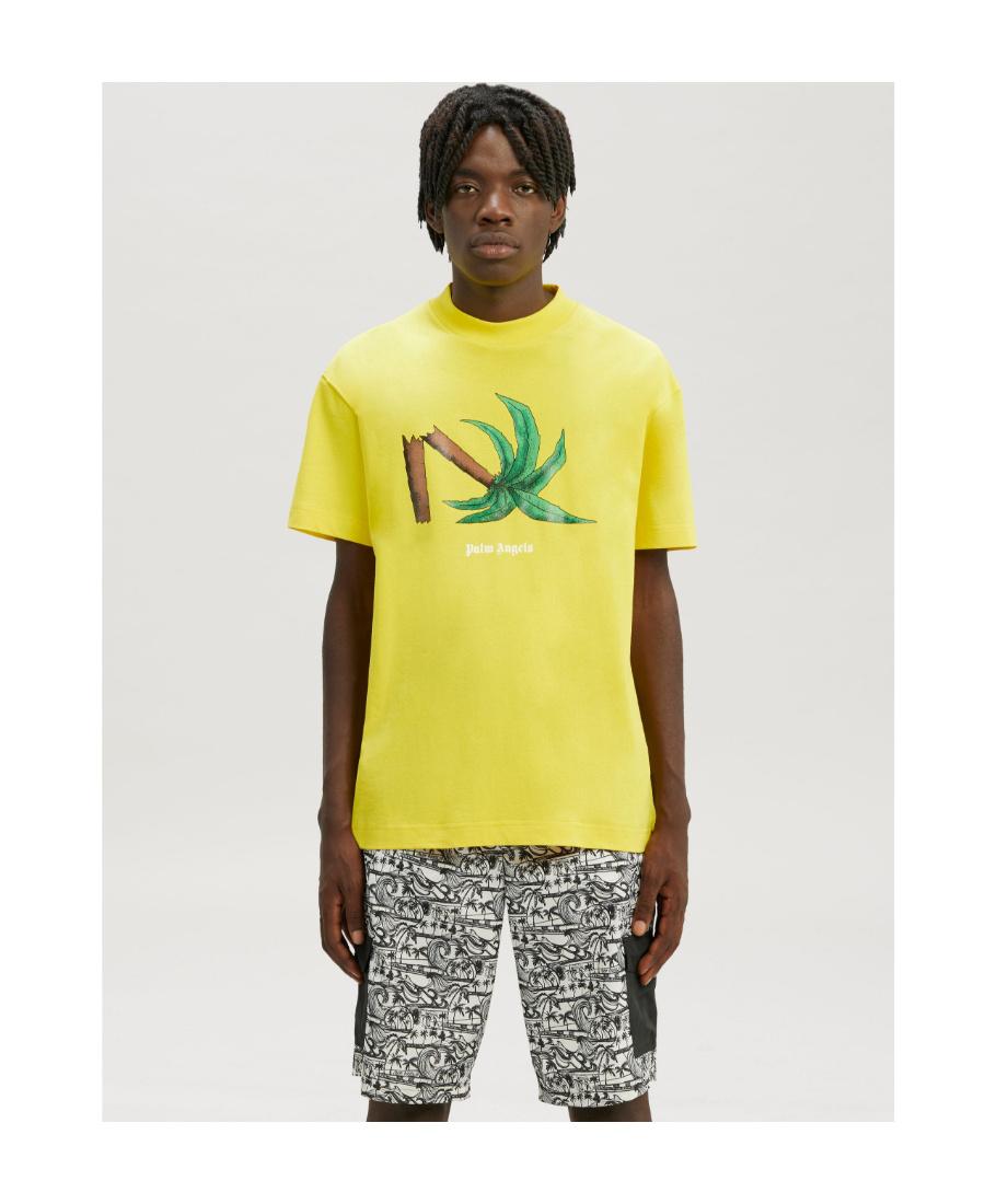 Palm Angels Broken Palm Print T-Shirt in Yellow for Men | Lyst