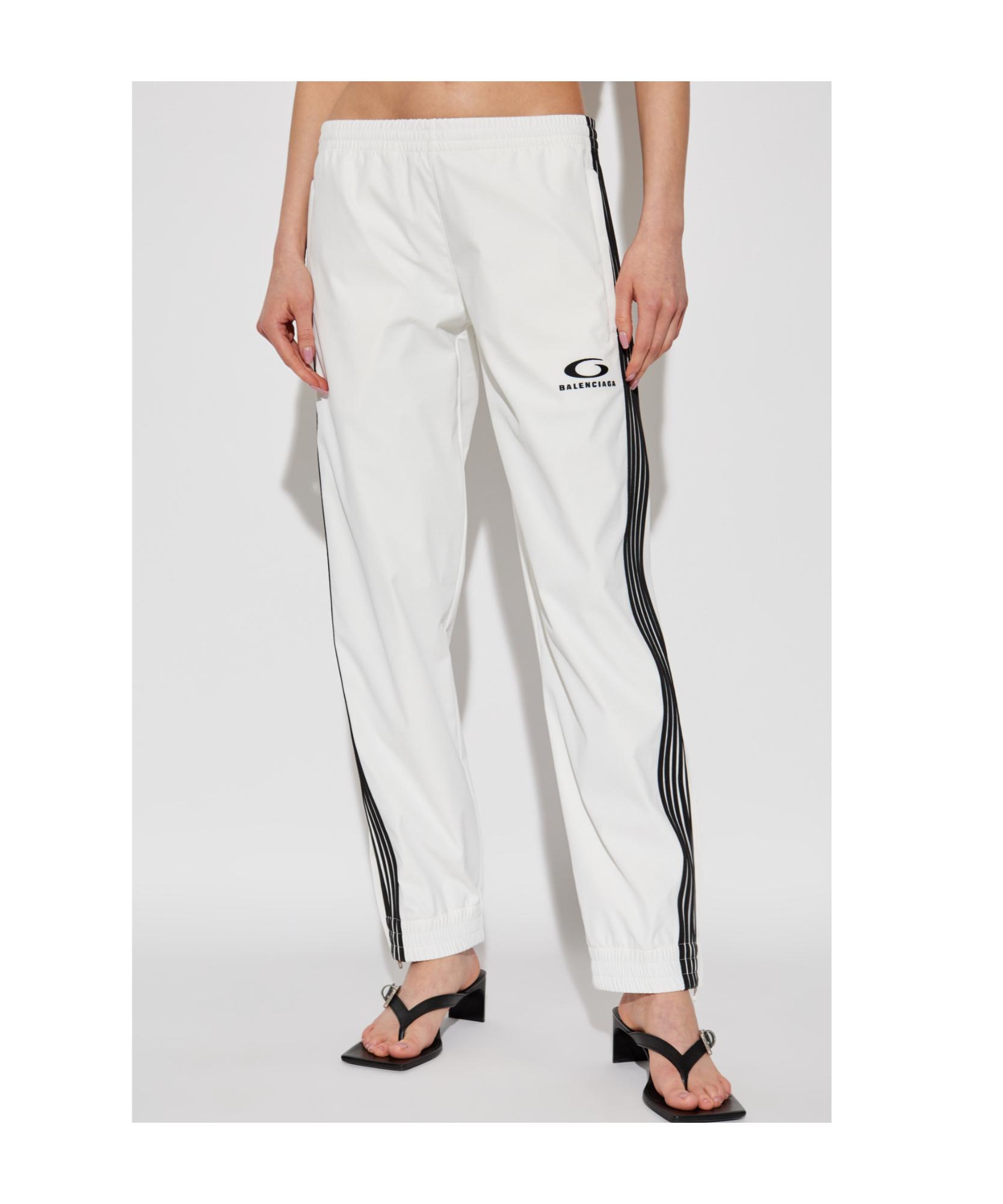 Balenciaga Loop Sports Logo Embroidered Track Pants in White | Lyst