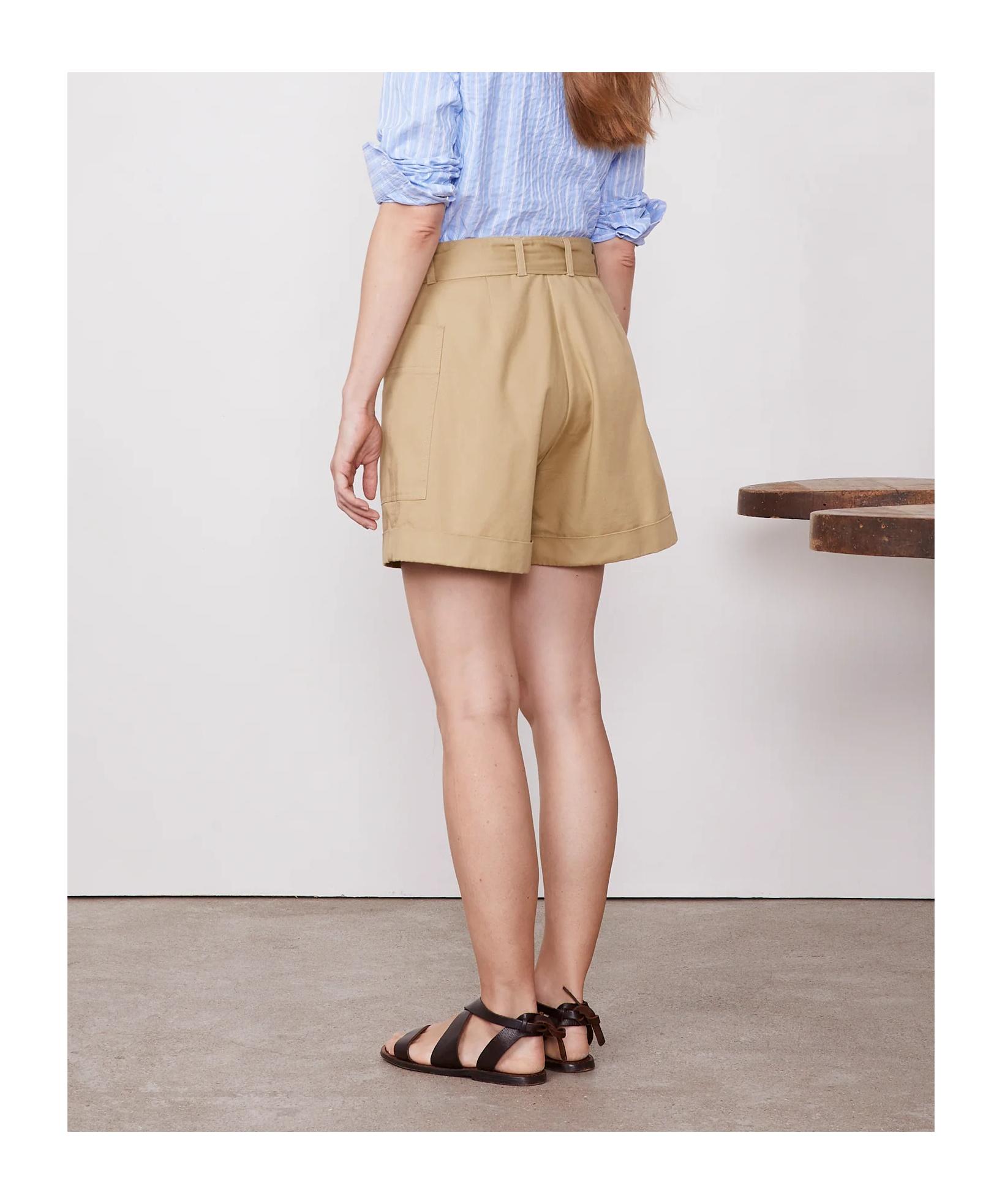 『Officine Generale』ショートパンツ FATI SHORT Officine Generale Twill Cotton Piedye Shorts in Natural | Lyst
