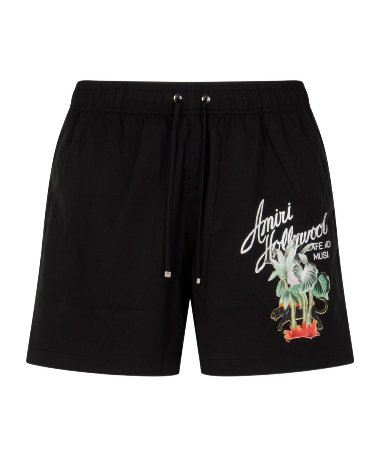 水着・ラッシュガード AMIRI TPOPICAL STAR SWIM TRUNK swim-02468 サイドギャザー ラッシュガード ホワイト ブラック