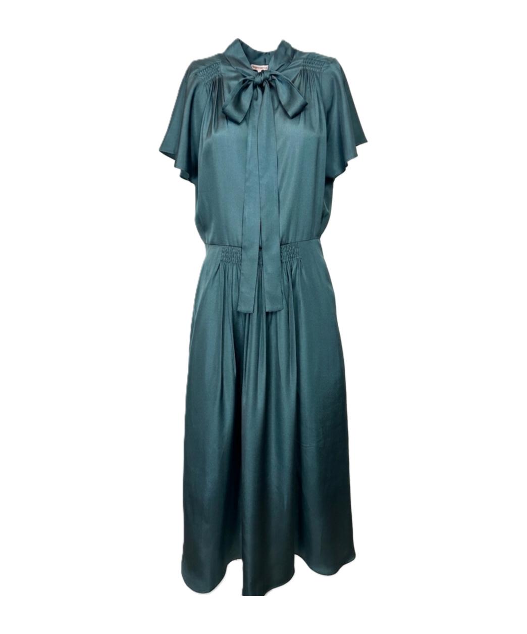 green emerald velvet dress Vero Dress In Olive Green Doppio Satin