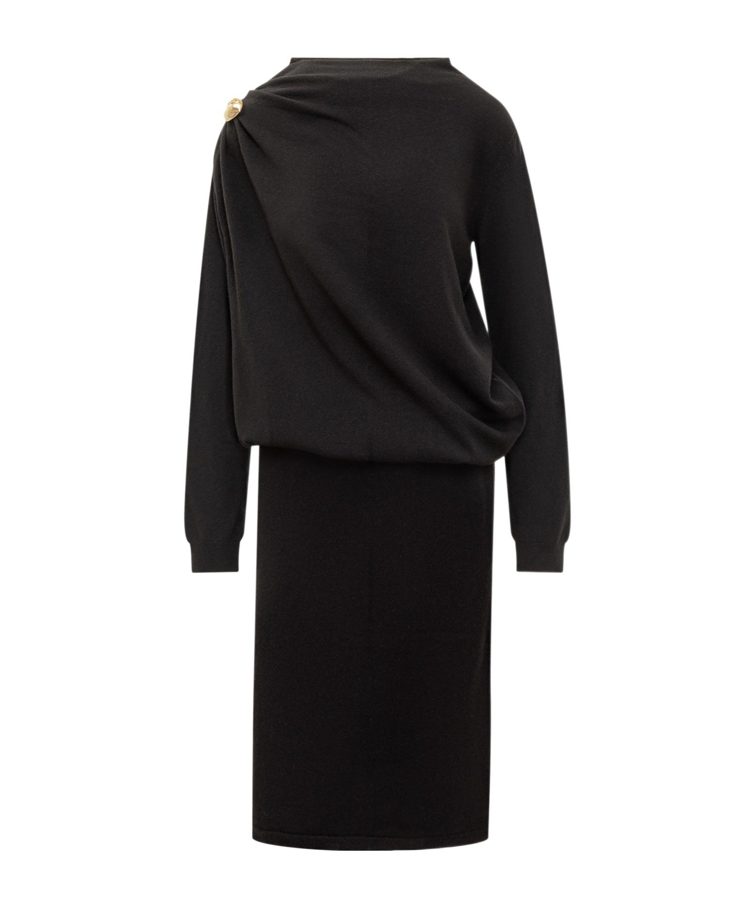 オールインワン・サロペット Fabiana Filippi Draped Black Dress With High Neckline And Fabiana Filippi Draped Black Dress With High Neckline And