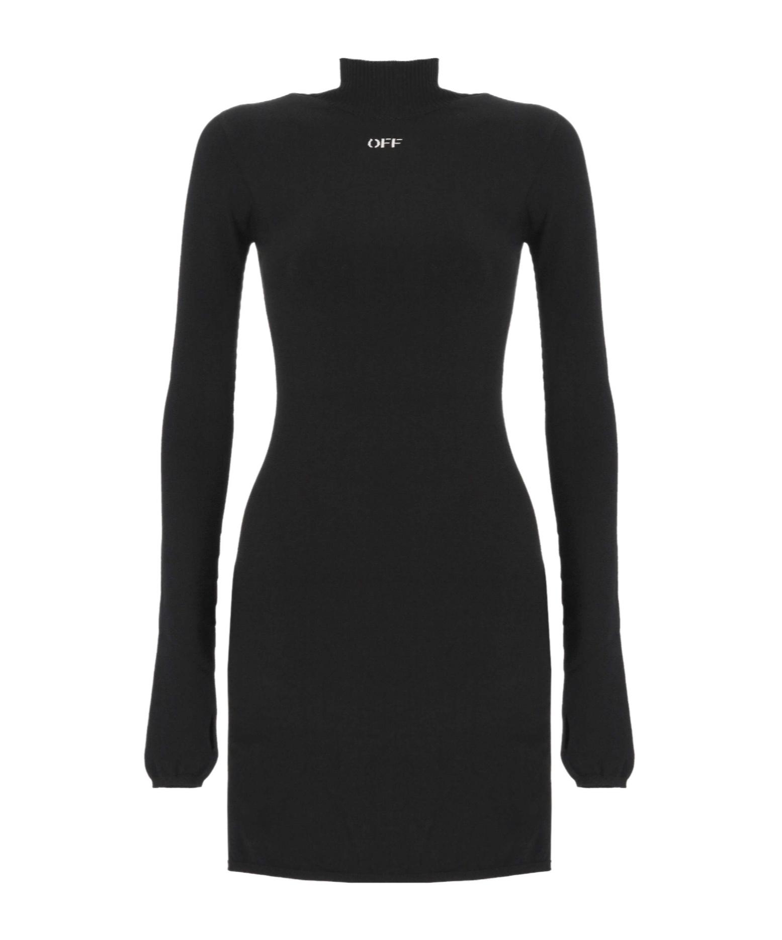 off white black mini dress CROSS COLLAR STAR MINI DRESS in BLACK for Women