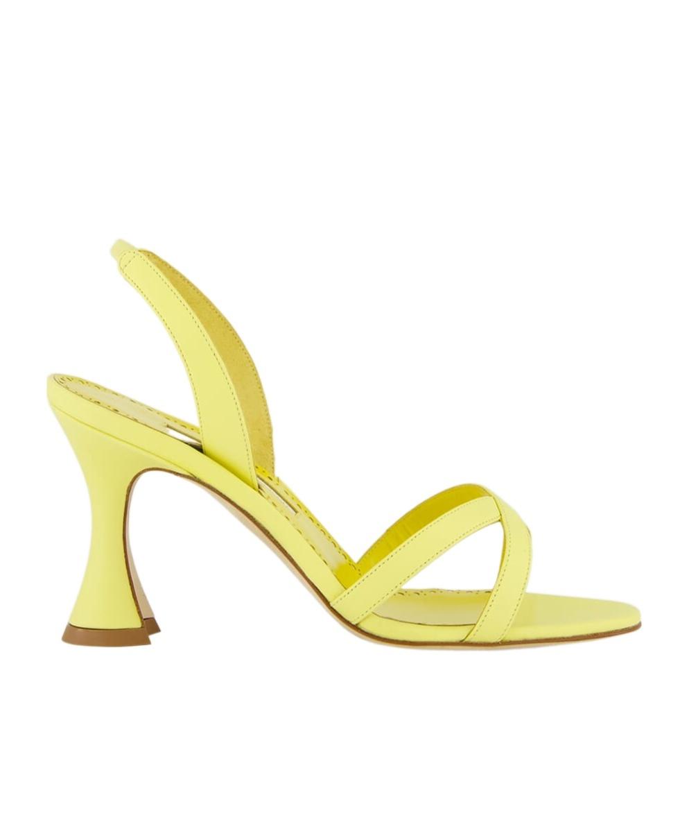 サンダル・ミュール Manolo Blahnik Hourani 105 Sandal Yellow Manolo Blahnik Hourani 105 Sandal Yellow Sandals | THE LIST