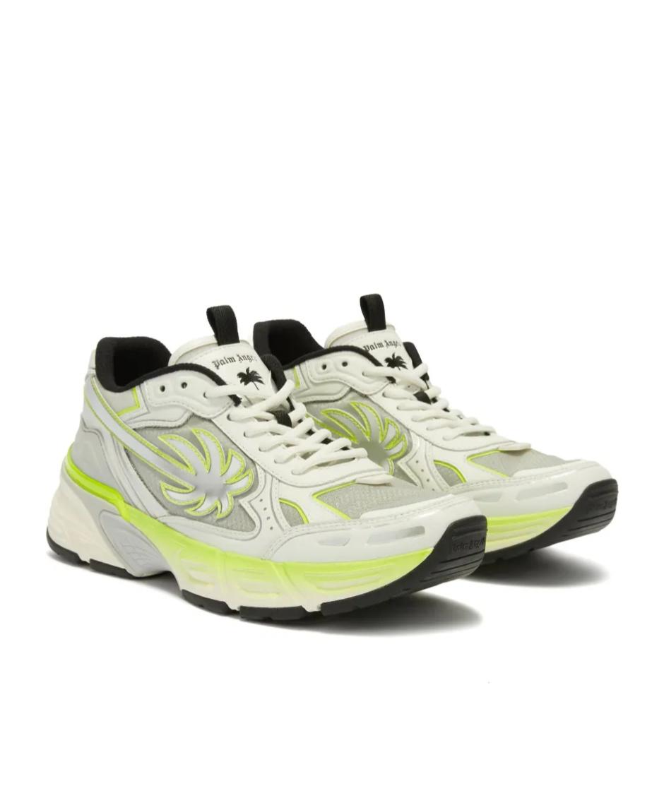 【関税&送料込み】Palm Angels P4 Fluo Leather Sneakers Palm Angels P4 Fluo Leather Sneakers in Green for Men | Lyst