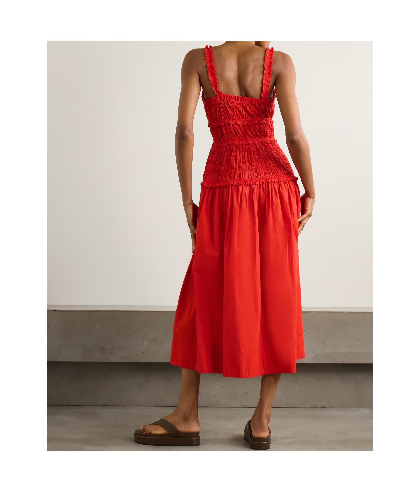 doen holiday dress Red Doen Marianne Midi Dress In Red Lyst UK Yellow VM