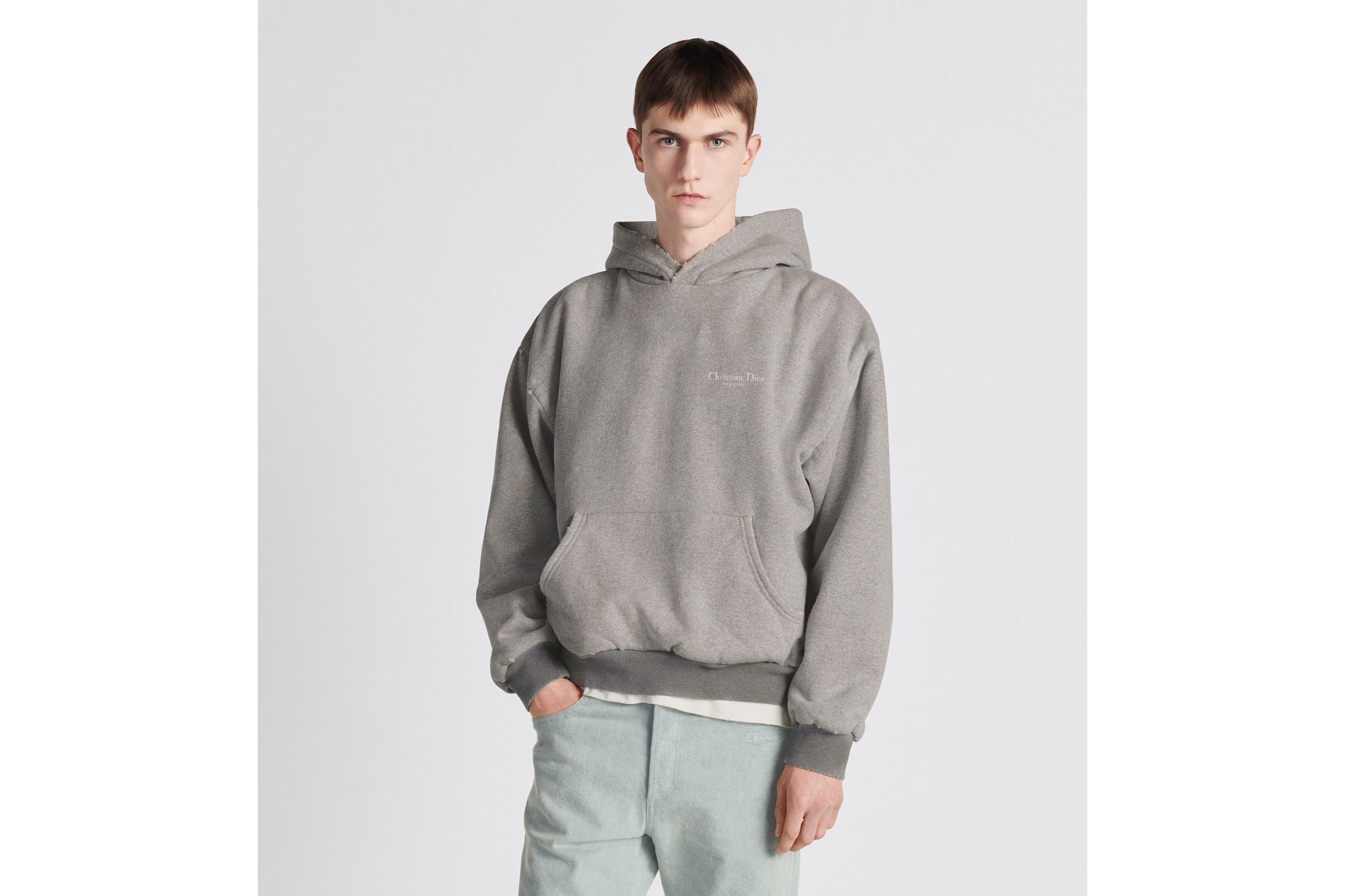 Dior Christian Couture Hooded Sweatshirt in Gray for Men | Lyst