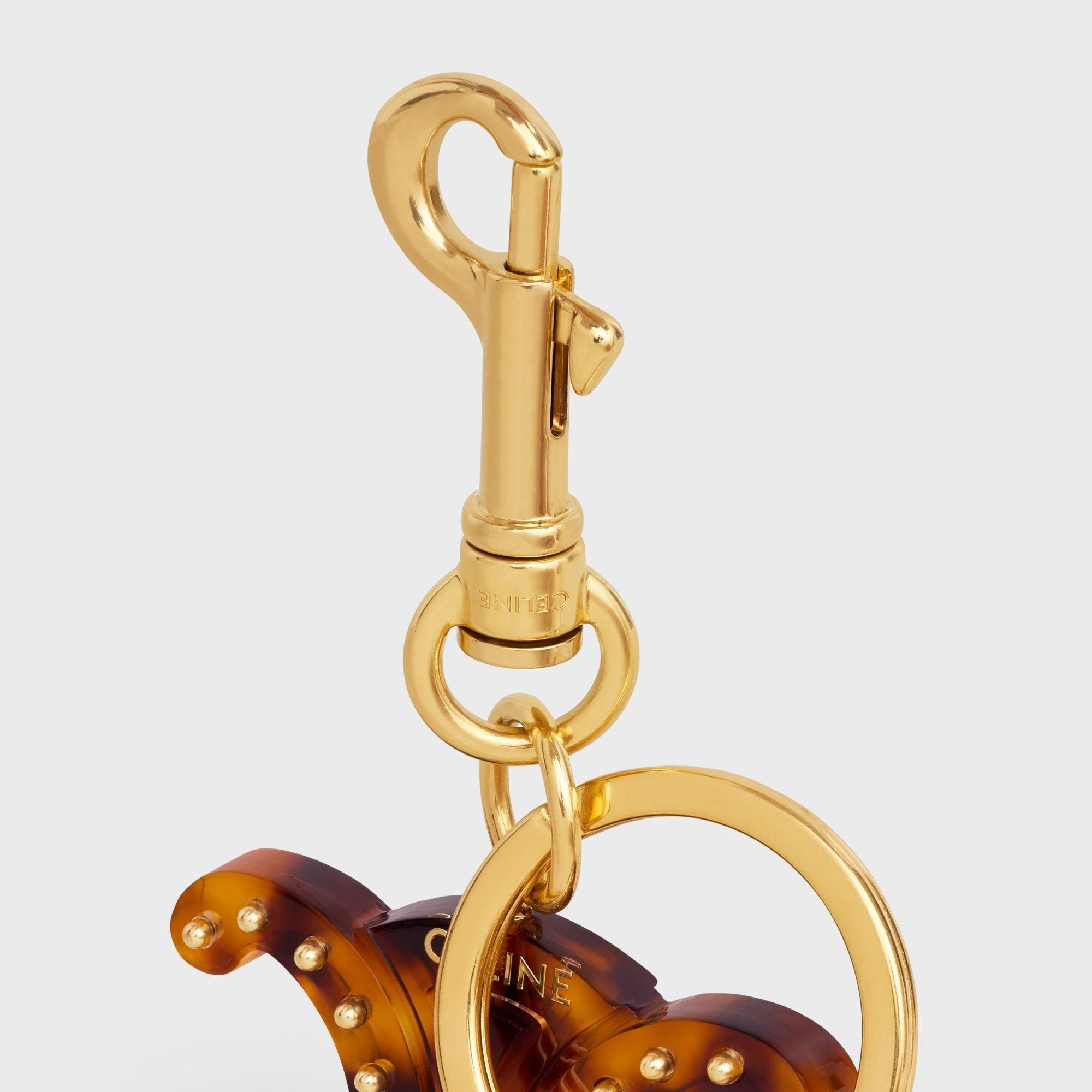 Charm Celine Keychain Celine Triomphe Keyring Charm In Metallic Lyst