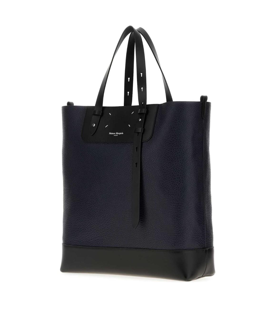 トートバッグ Maison Margiela Black Leather Handbag With Dual Handles Maison Margiela Four-Stitch two-way Handbag | Black | FARFETCH