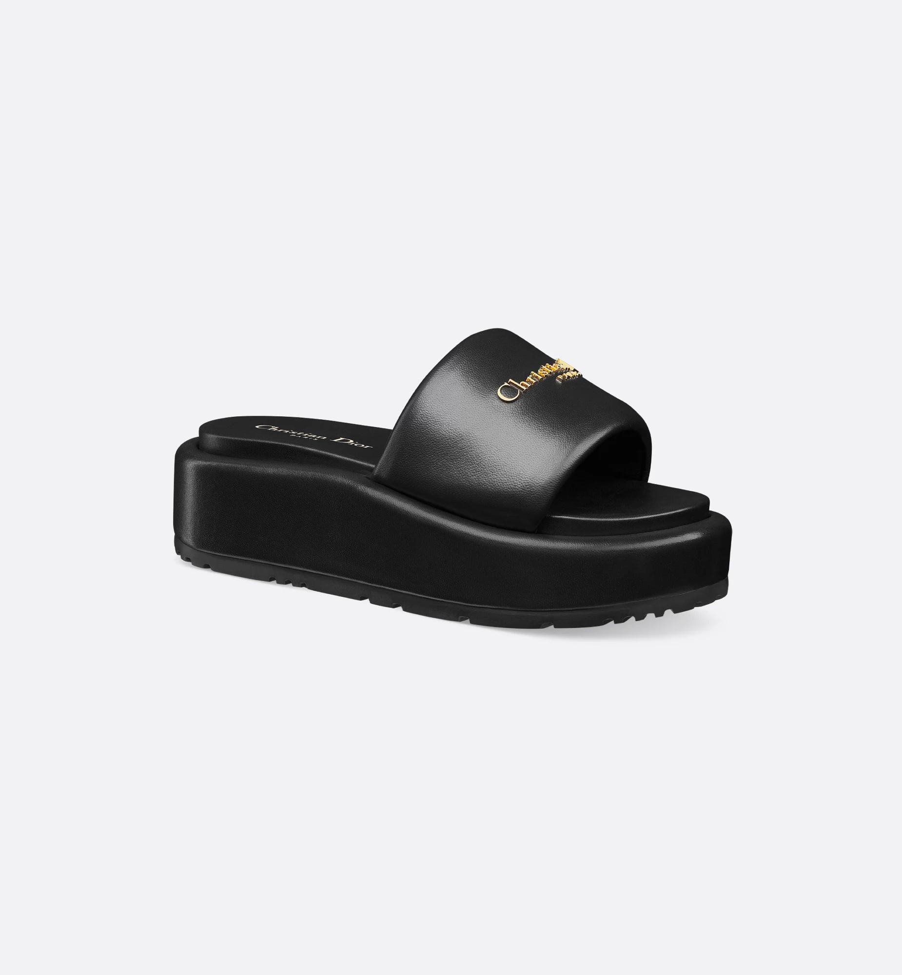 【Tiffany】Dior D-Lane Platform Sandal Dior D-Lane Platform Slide in Black | Lyst
