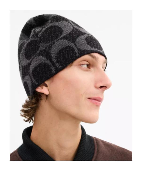 COACH Logo-Patterned Beanie in Black for Men | Lyst display picture 3