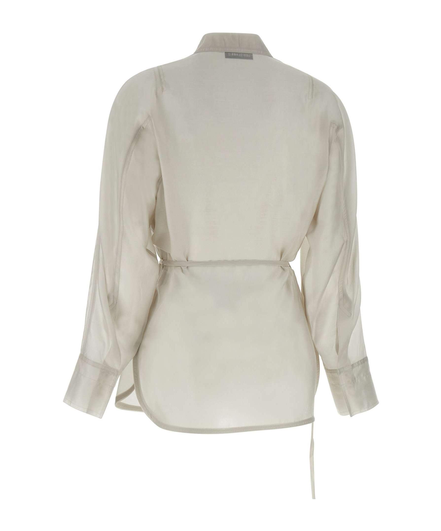 Low Classic Belted Long Sleeve Top in Gray | Lyst