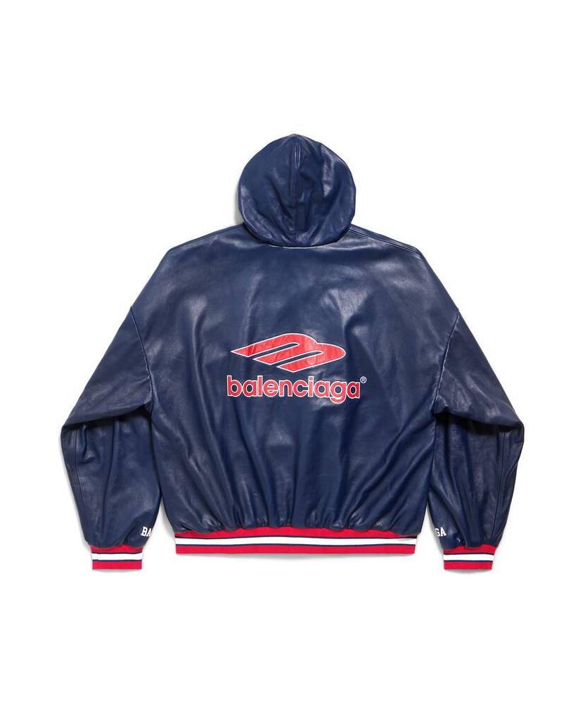 Balenciaga 3B Football Polo Hoodie in Blue for Men | Lyst