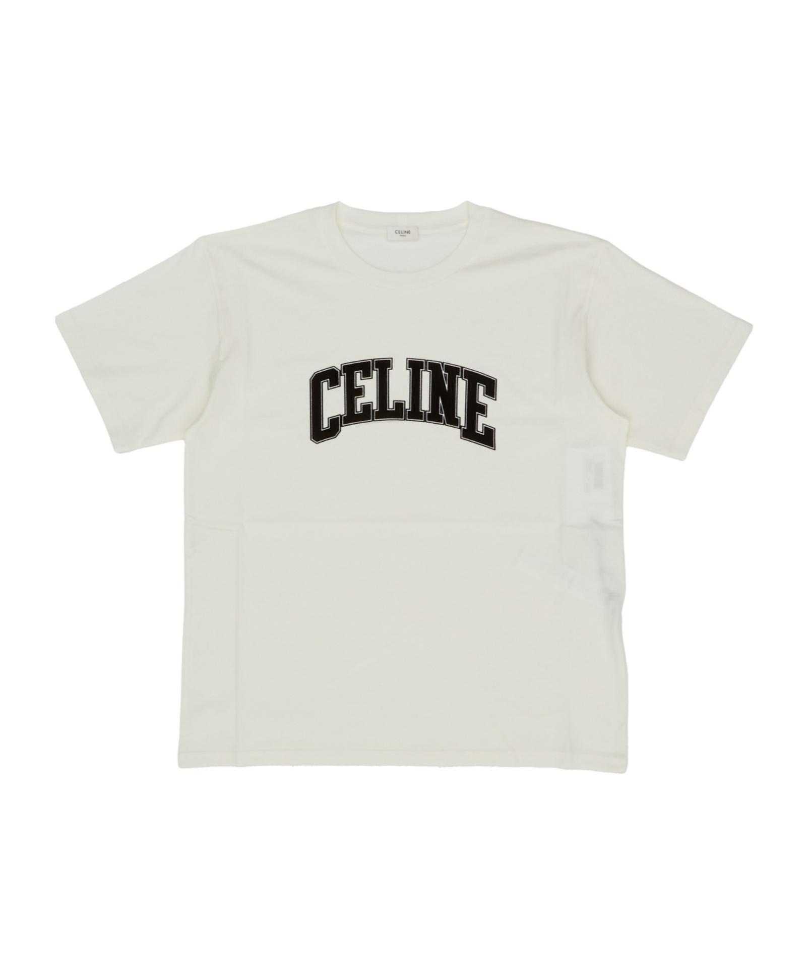 CELINE｜SHORT-SLEEVED ROUND NECK T-SHIRTS (LOOSE WAVE T- Celine Short-sleeved T-shirt In White | ModeSens
