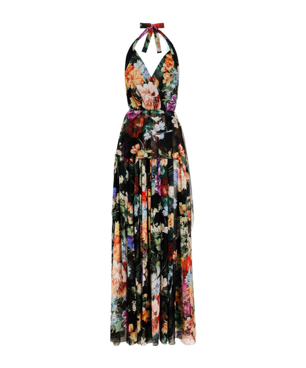 【VIP価格】DOLCE & GABBANA Black Floral Maxi Dress DOLCE & GABBANA Dress Black Floral Cut Out Sheath Long Maxi