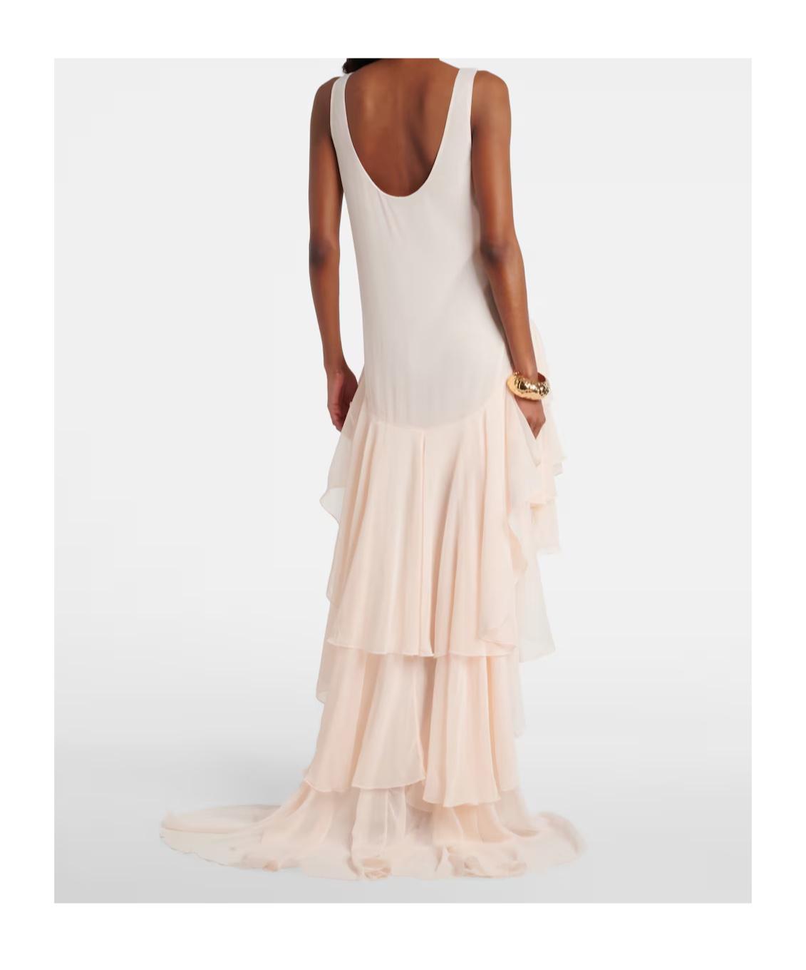 rotate birger christensen asymmetric ruffle maxi dress Ruffled Chiffon in White or any special evening Lace Prom Dresses embellished draped strapless a Color:Stormy