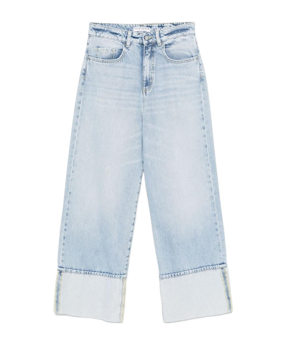 パンツ ICON DENIM Women Straight Pants KAROLINAID8608 Blue Джинсы Icon Denim KAROLINAID8608 цвет голубой - купить в