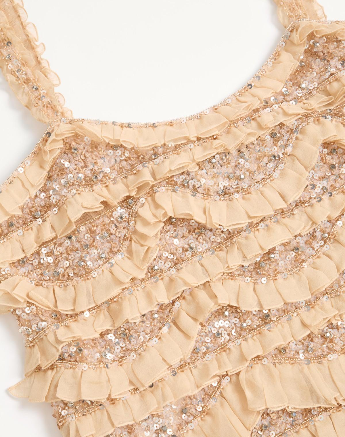 Valentino Tulle Illusione Embroidered Short Dress in Natural | Lyst UK