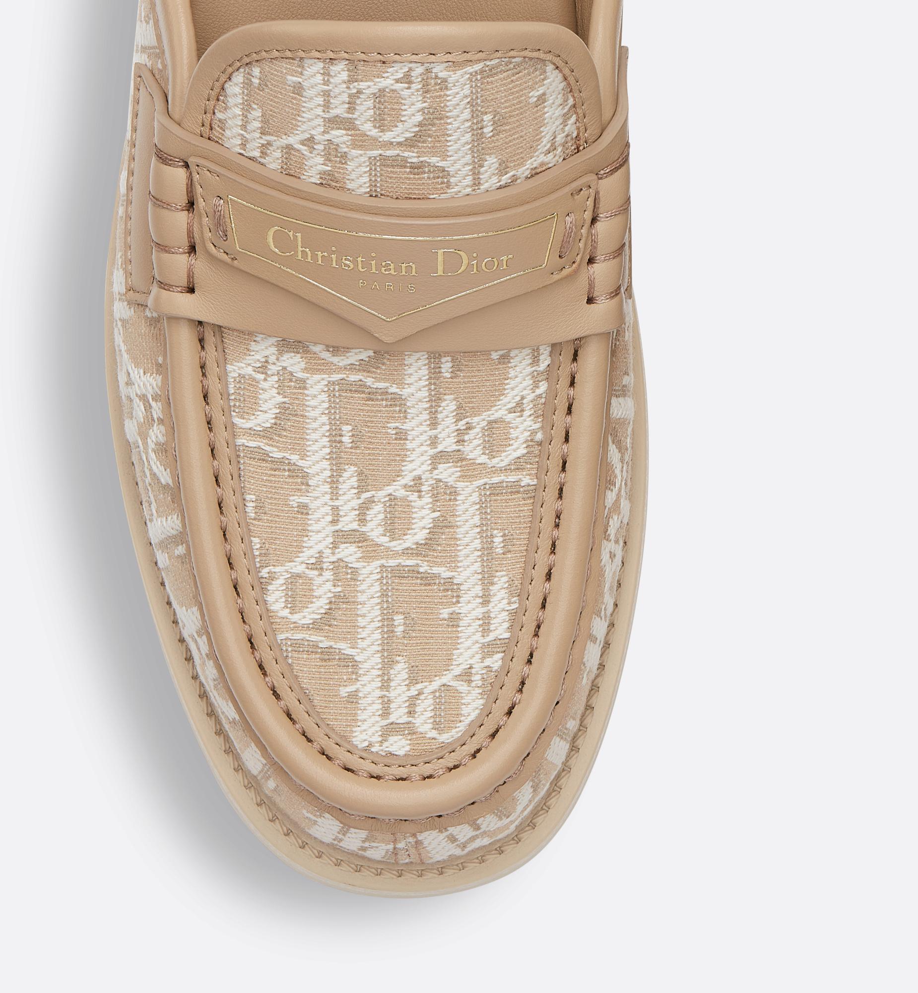 Dior Christian Logo Jacquard Slip-On Sandals in White | Lyst