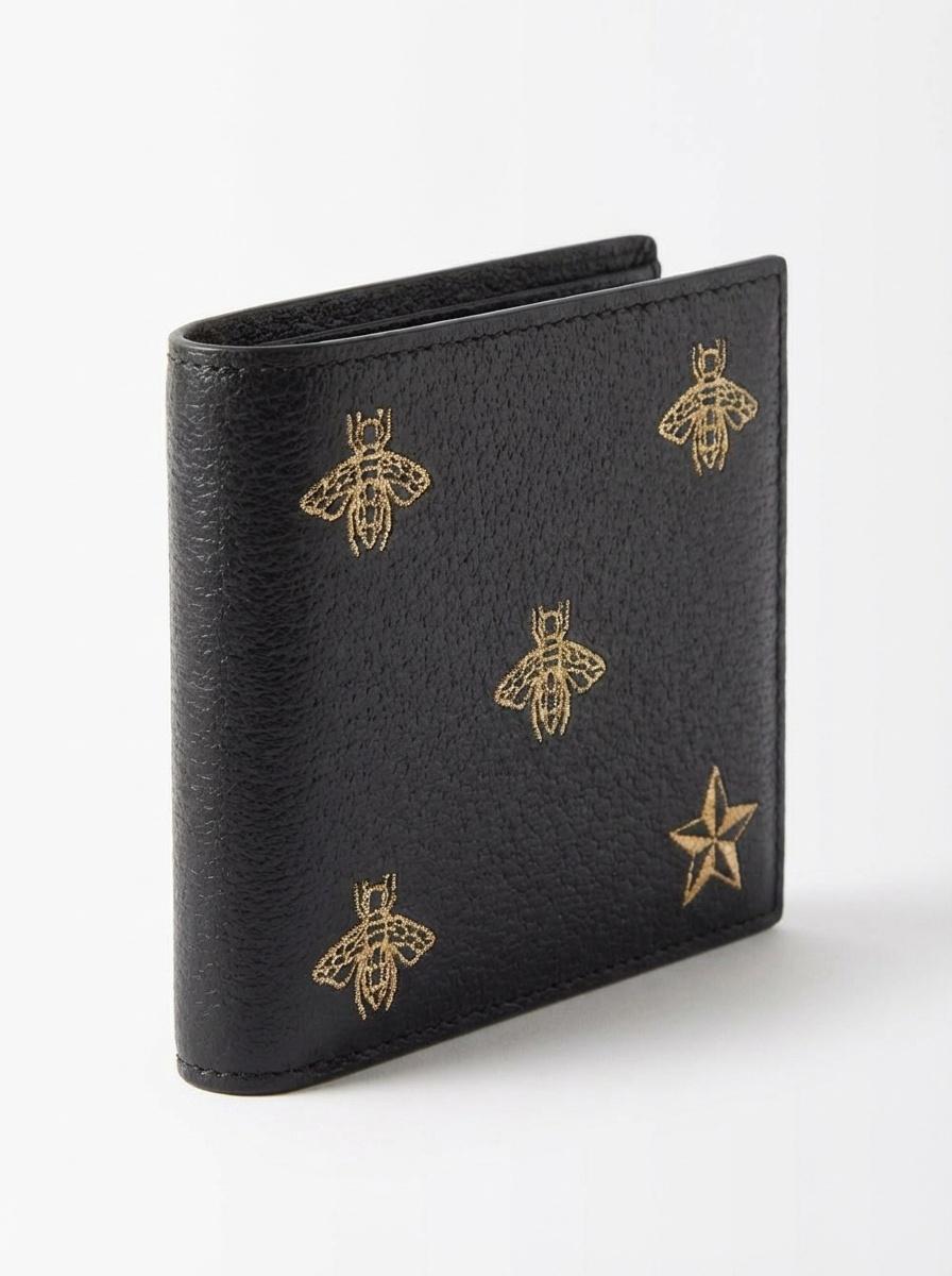 Gucci Bee Star Wallet in Black for Men | Lyst