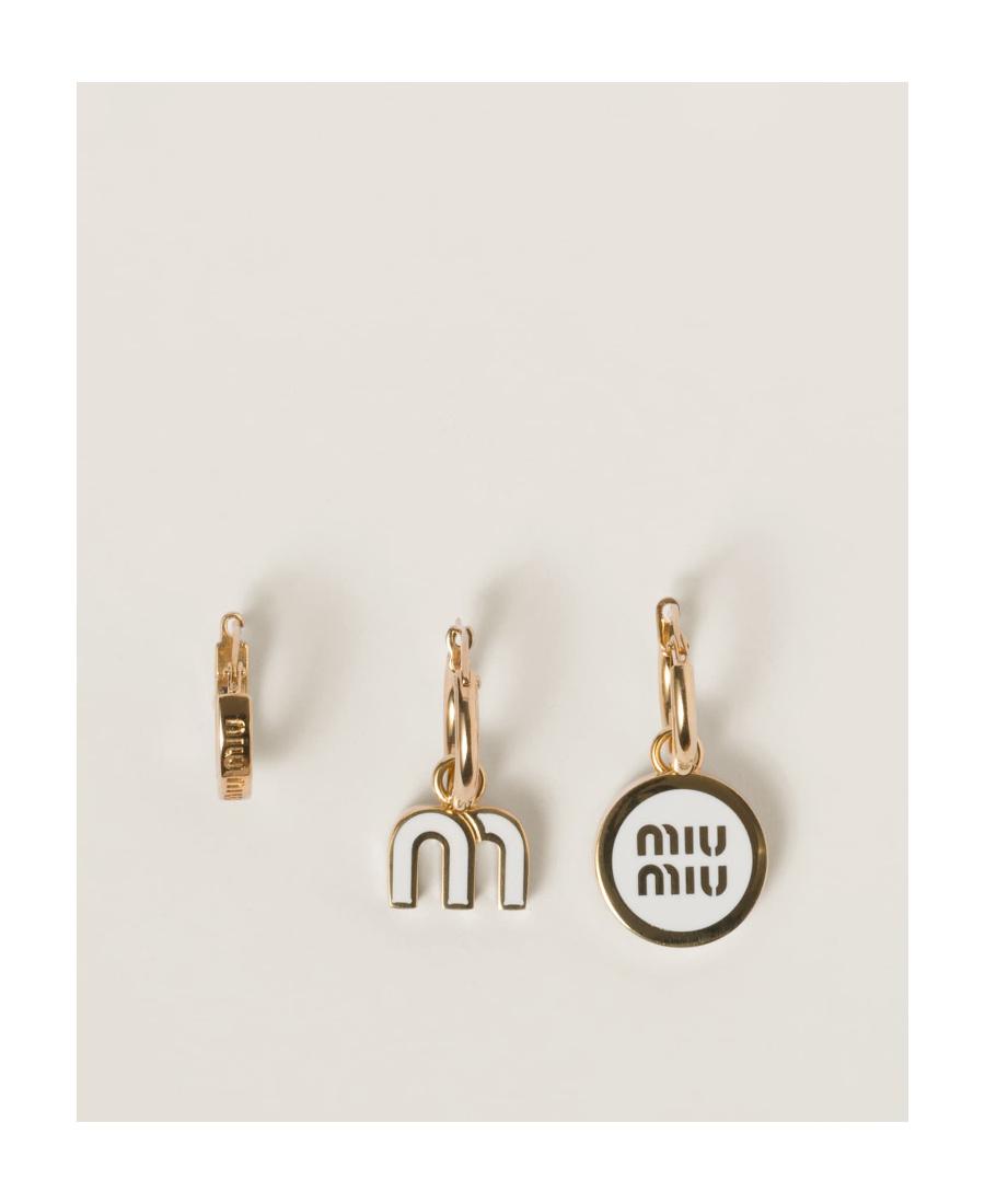 イヤリング MIU MIU MIU MIU EARRINGS IN ENAMELLED L Black Enameled Metal Earrings | Miu Miu