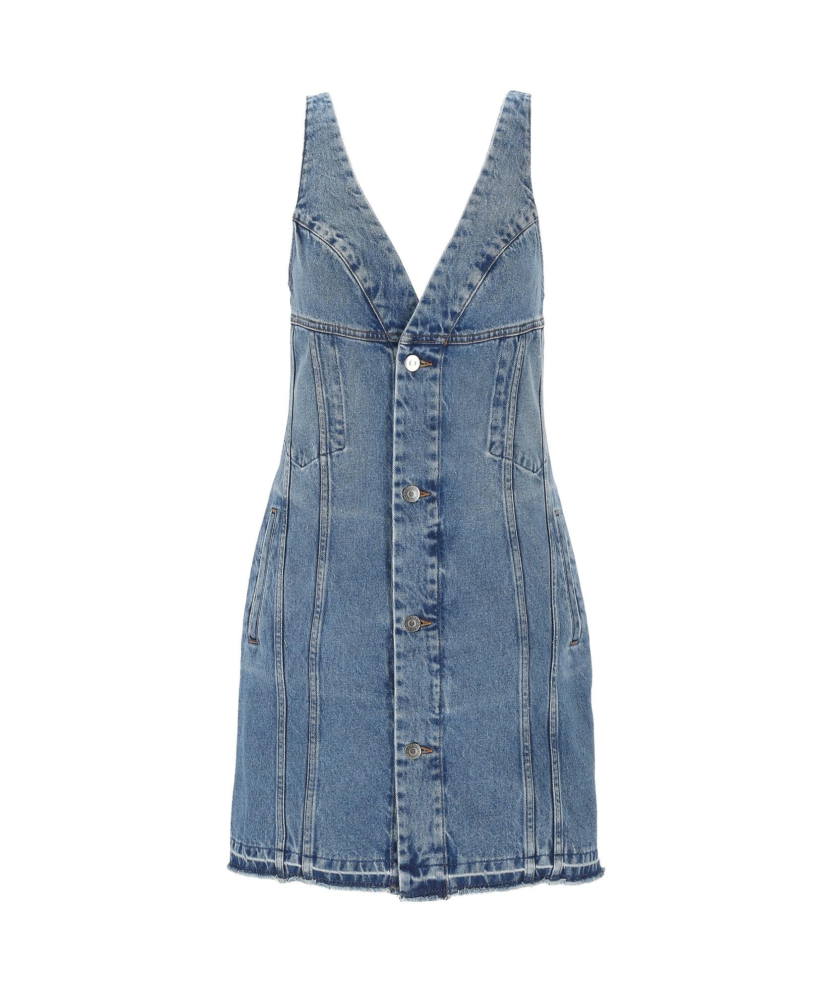 white christmas dresses Stella McCartney // Blue Denim Button Up Midi Dress – VSP Consignment main image 0