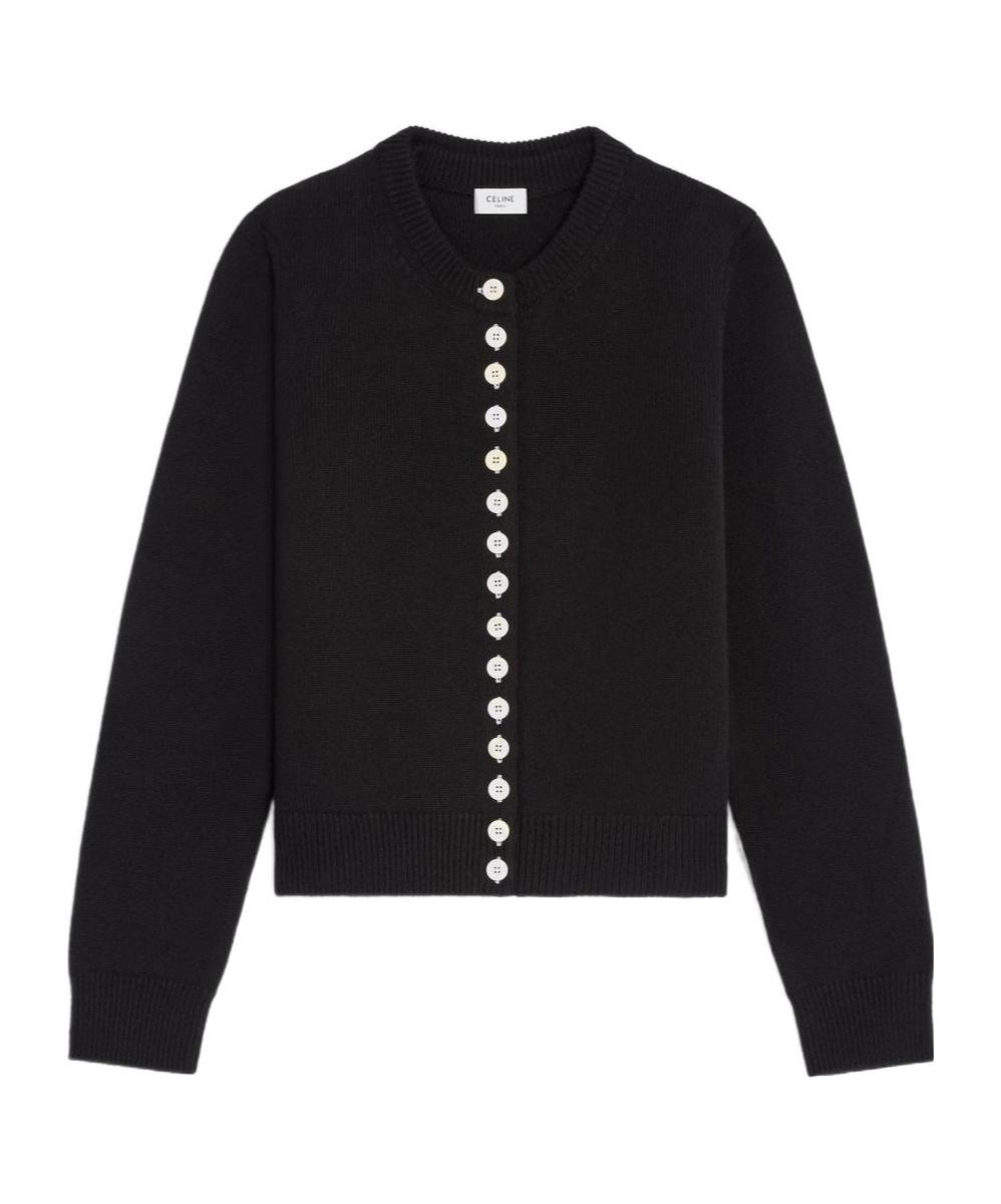 Celine Twinset Cardigan in Black | Lyst