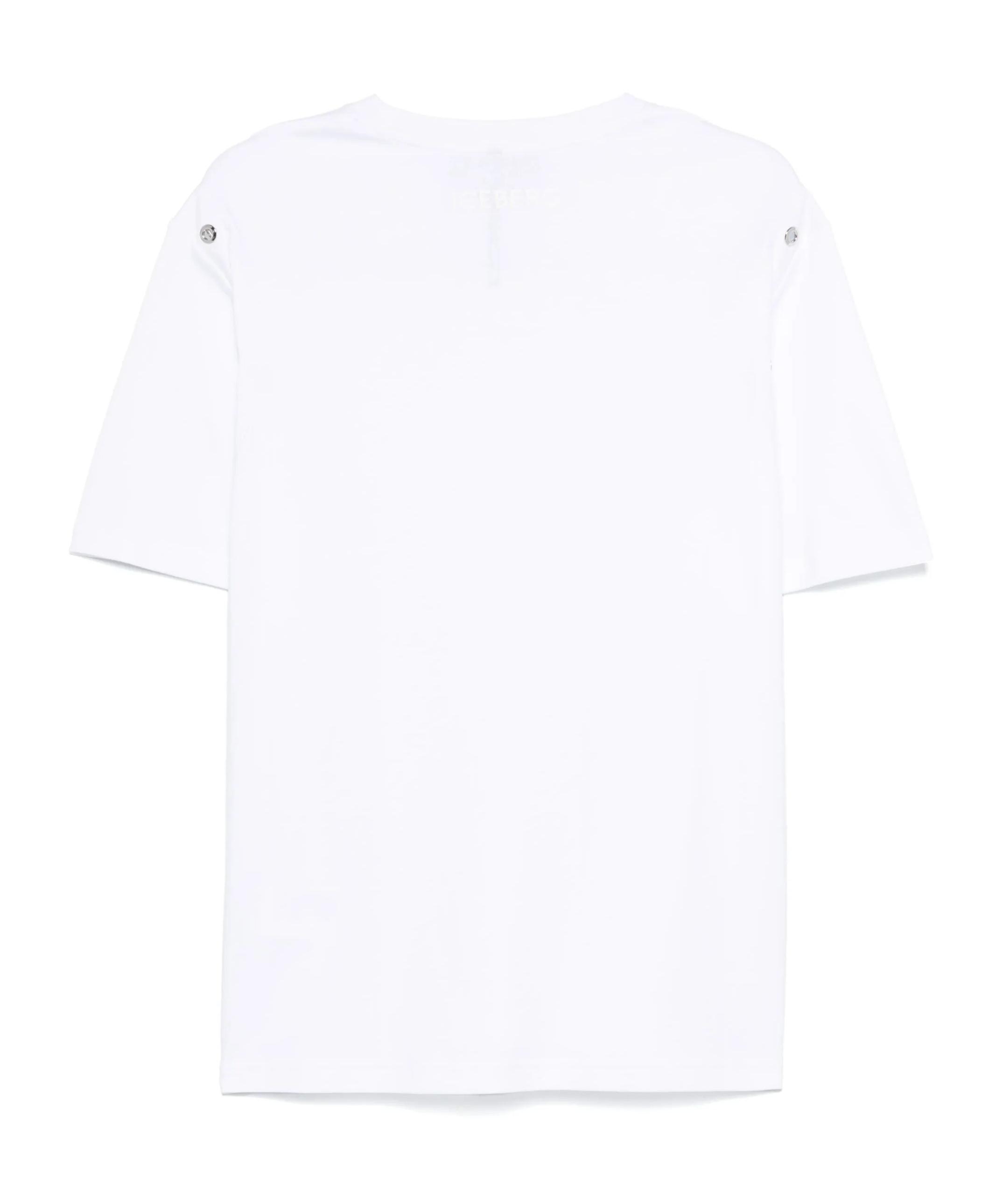 Tシャツ・カットソー ICEBERG Men T-shirt White F02G 6301 1101 Iceberg Logo Embossed Solid Color T-Shirt men - Glamood Outlet