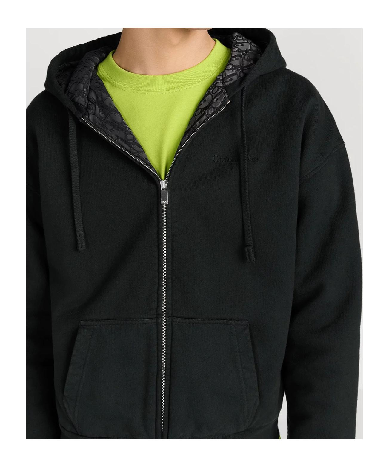 Dior Homme Zip-Up Drawstring Hoodie in Black for Men | Lyst
