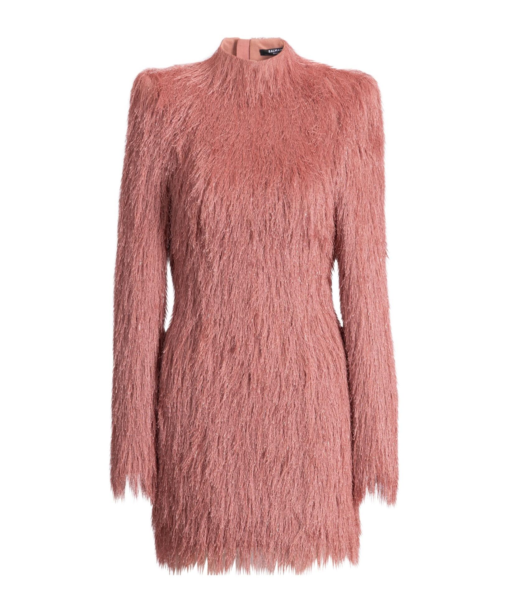 dress fur Women's Naked Faux Maxi by Naked Wardrobe, Black / XS Mini dresses The Elspeth Dress is a versatile black mini with long sleeves and a removable fur trim Custom Faux Fur Mod Dress