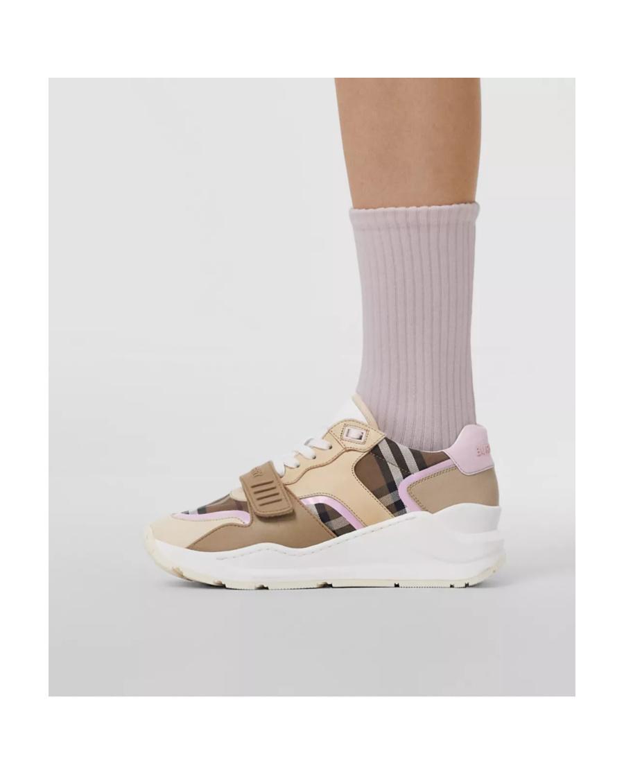 Burberry Check Patterned Sneakers in Pink Lyst