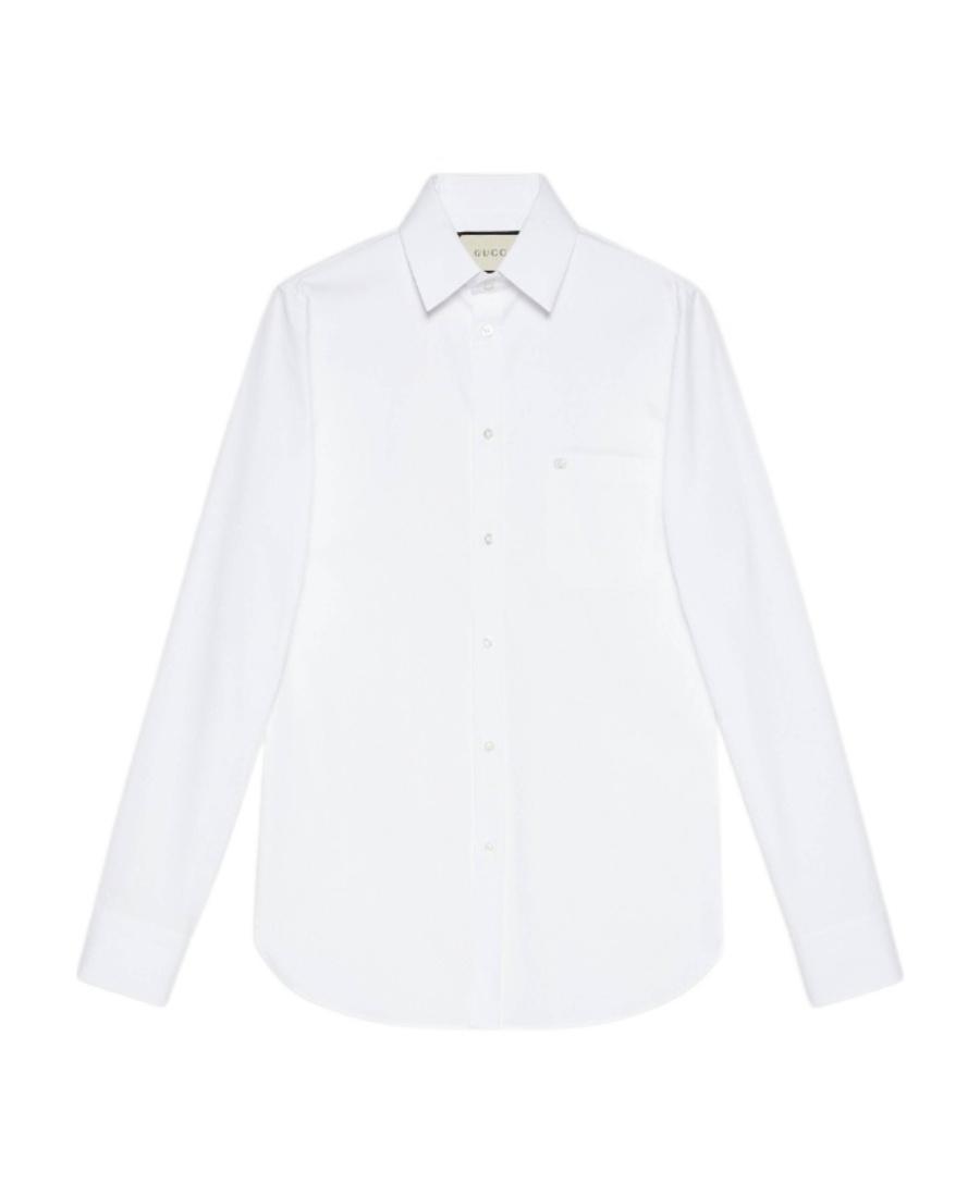 gucci dress shirts for men men's shirt embroidered with logo 398 Introducing Spring Summer 2026 GG linen blend canvas shirt