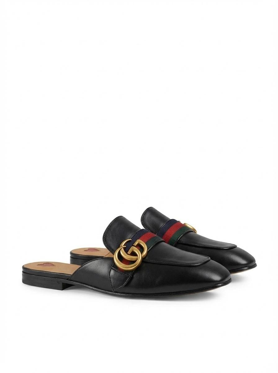 Gucci Square Toe Muller Shoes in Black | Lyst