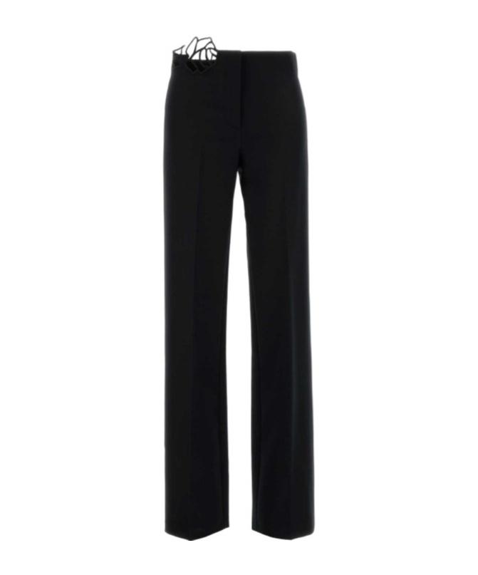 パンツ BLUMARINE Women Straight Pants P522P164A N0990 BLACK Blumarine straight-leg Cotton Cargo Trousers | Black | FARFETCH