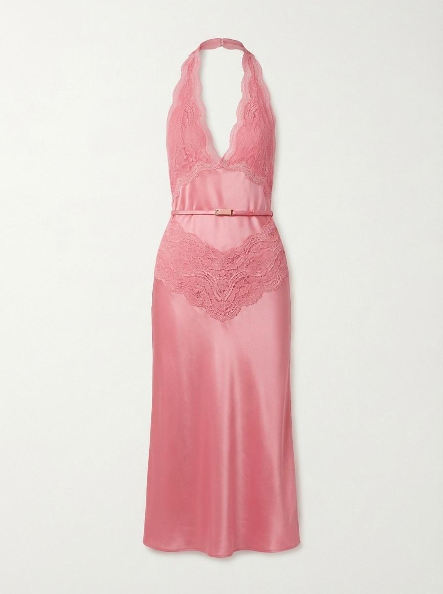 strapless open back dress Gucci Pink Silk Slip Dress main image 1
